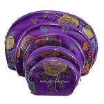 5 tlg. Beutel-Set aus Seide & Viskose mit Reißverschluss violett 6476 5 tlg. Beutel-Set aus Seide & Viskose mit Reißverschluss violett 6476